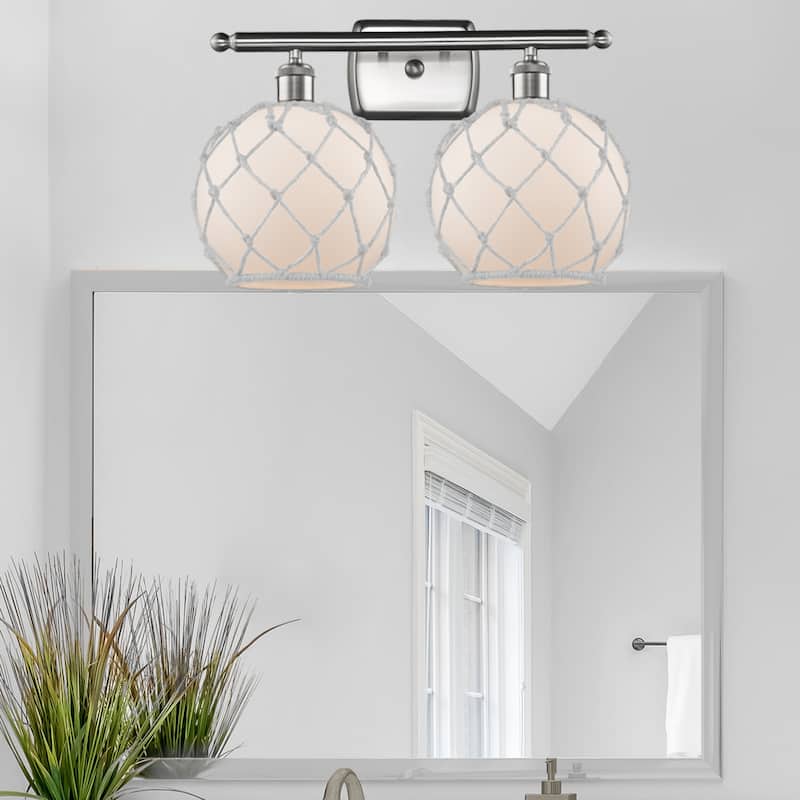 Innovations Lighting Farmhouse Rope 2 Light 16" Wide Bathroom Vanity