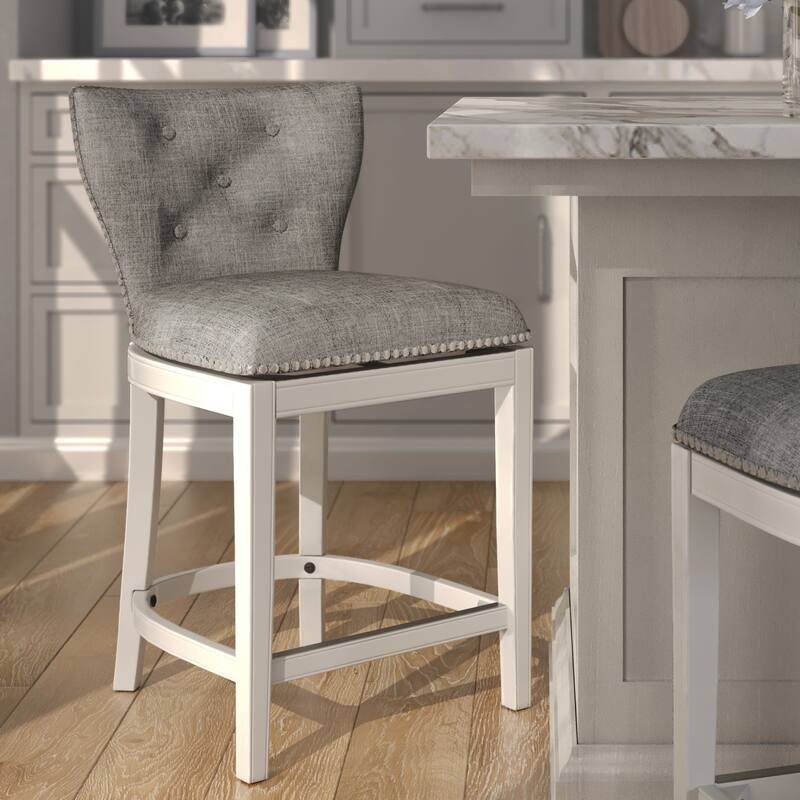Stella 180-Degree Wood Swivel Bar Stool