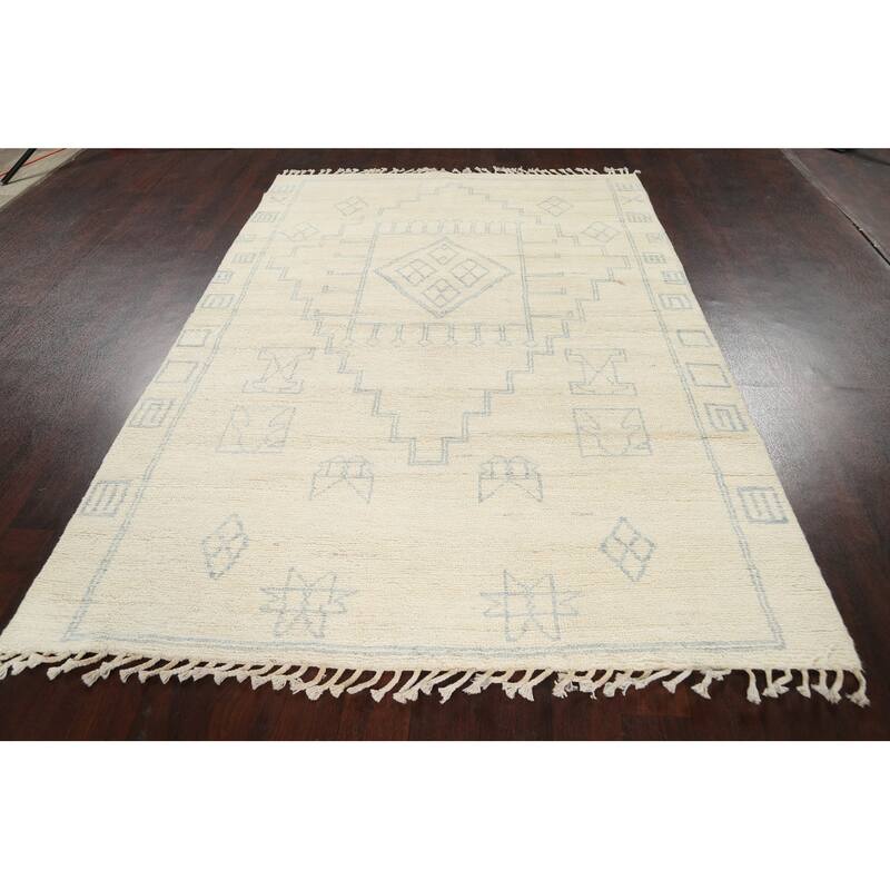 Vegetable Dye Moroccan Berber Oriental Area Rug Wool Handmade - 5'6" x 7'11"