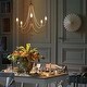 preview thumbnail 17 of 15, Alisar Mid-century Modern 5-Light Chandelier Antique Gold Swing Arms French Country Wood Beads Pendant Lights for Dining Room