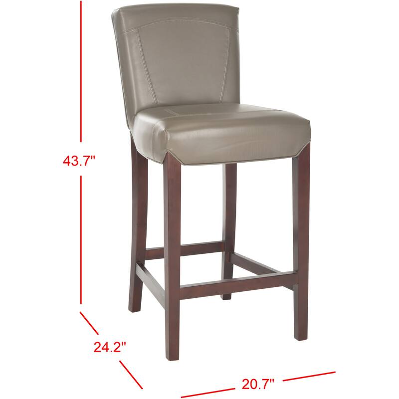 SAFAVIEH Tresa Clay Faux Leather 30-inch Bar Stool - 20.6" x 24.2" x 43.7" - 21Wx24Dx44H