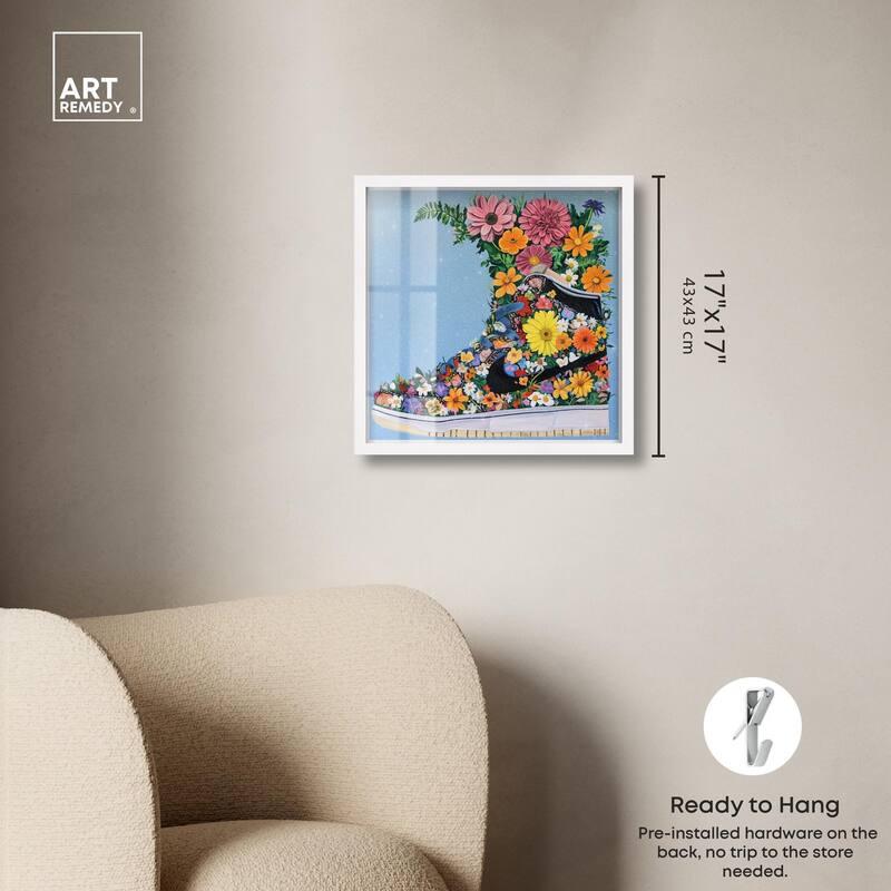 Blooming Floral Sneaker Shadowbox by Art Remedy