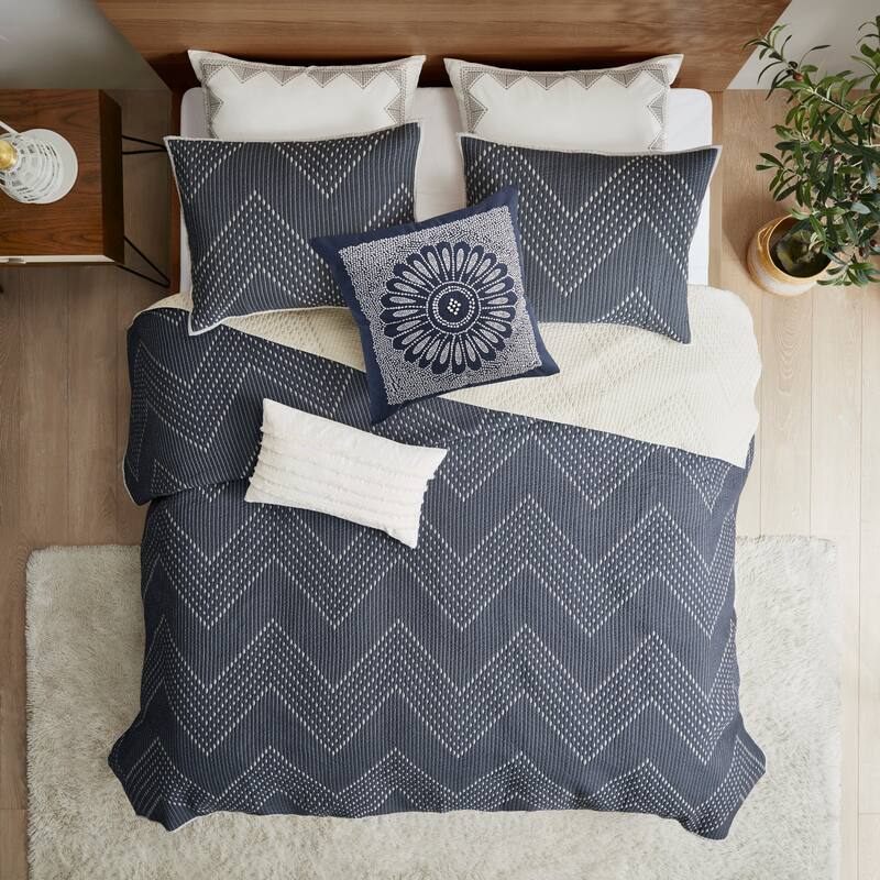 INK+IVY Sofia Cotton Embroidered Decorative Square Pillow