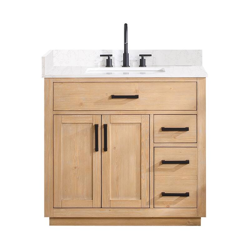 Altair Gavino Bath Vanity with Grain White Composite Stone Top, no Mirror