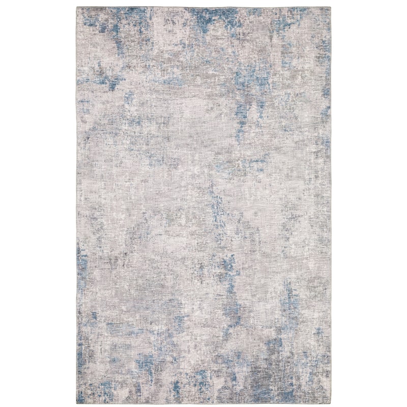 Norman Grey Blue Abstract Contemporary Casual Area Rug