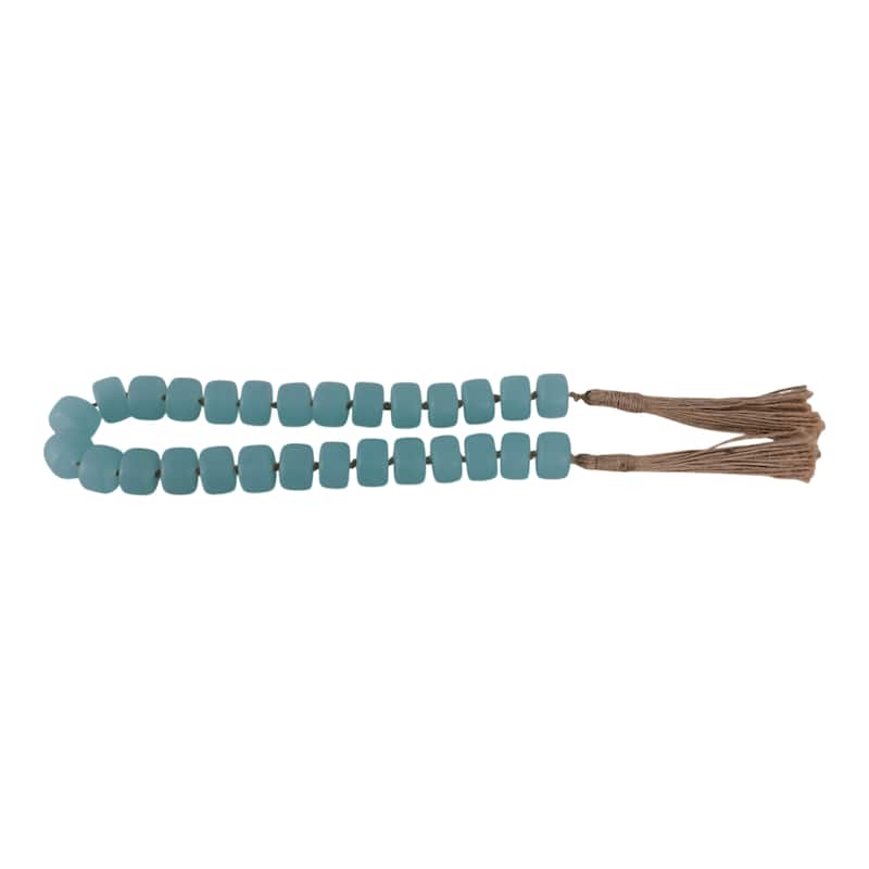 Resin Jute Decorative Beads Tassel Accents Featuring Woven Detailing