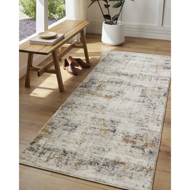 Livabliss Transitional Beckham Abstract Area Rug - 2' x 2'11" - Grey/Multi