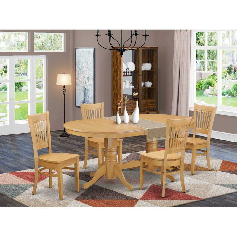 Dining Table Set - Modern Oval Table with Chairs - Kitchen Dining Room Furniture