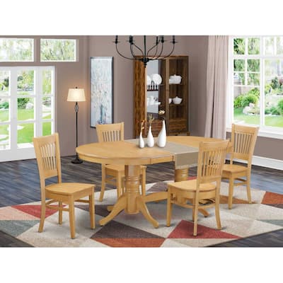 Dining Table Set - Modern Oval Table with Chairs - Kitchen Dining Room Furniture