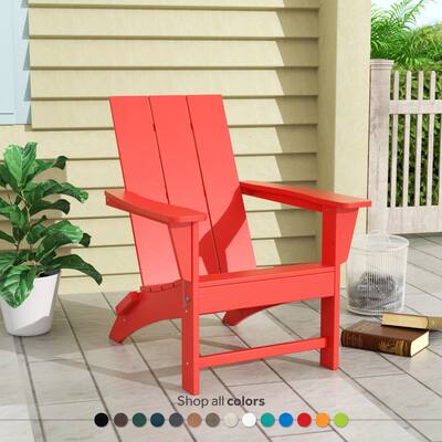 POLYTRENDS Shoreside Modern Eco-Friendly Poly Folding Adirondack Chair