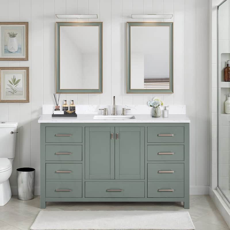 Avanity Modero 60 in. Single Sink Bathroom Vanity with Engineered Stone Top - 61"W x 22"D x 35"H