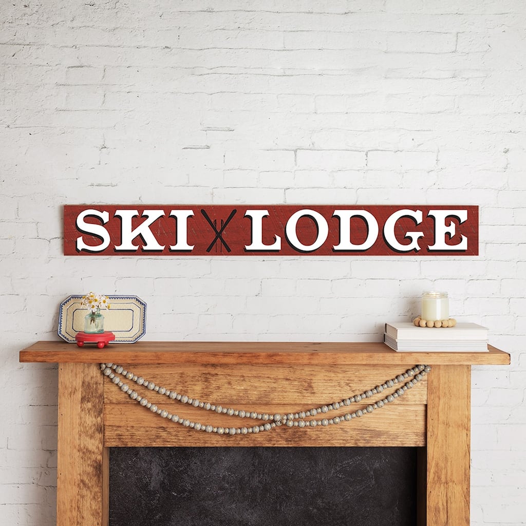 Ski Lodge Barnwood Sign - Multi-Color