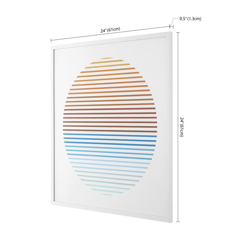 SAFAVIEH Zoritza Oceanside Sunrise 24-inch Square Framed Wall Art