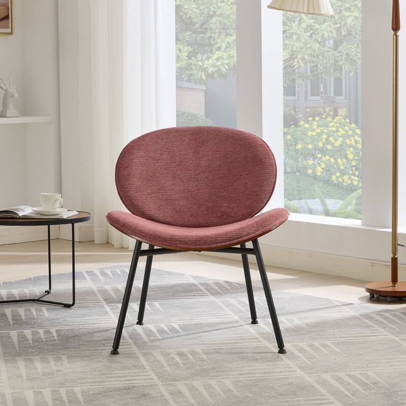 Mid-Century Modern Shell Accent Chair with Tripod Base in Walnut Finish