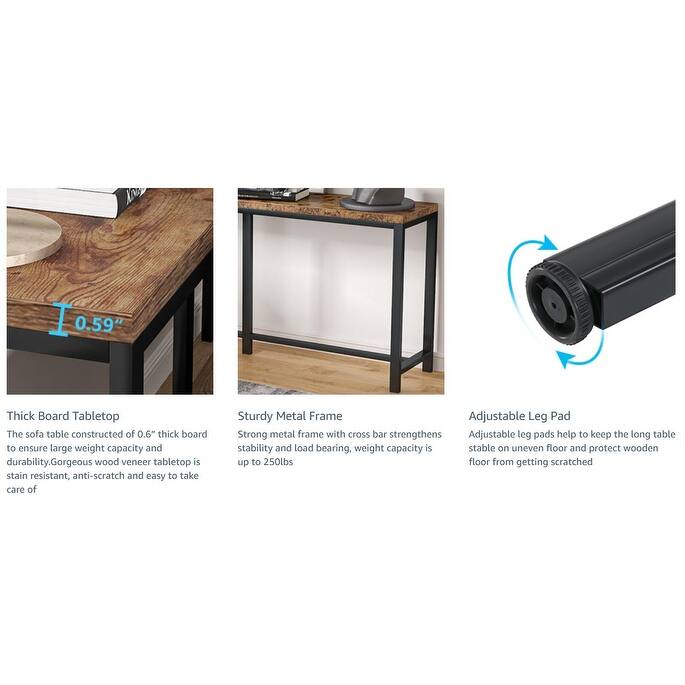 70.9 inch Extra Long Console Table Behind Couch, Easy Assembly Sofa Table for Living Room Small Space