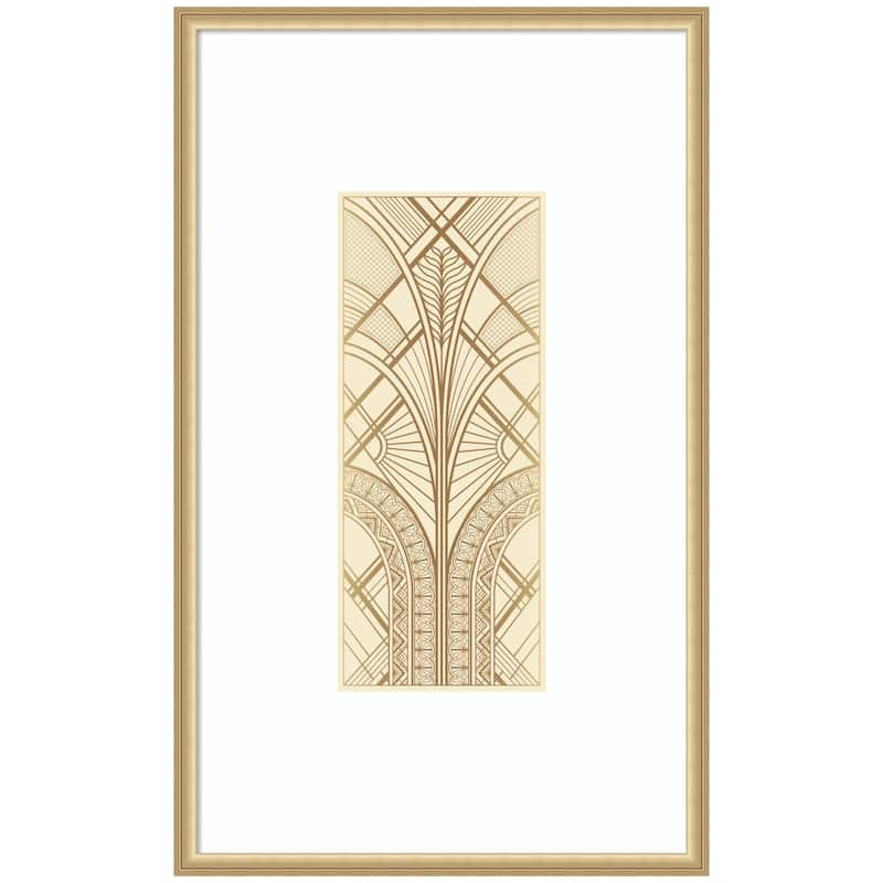 Kate and Laurel Retro Art Deco Glam Abstract by The Creative Bunch Studio Framed Wall Art Print - 26 x 42