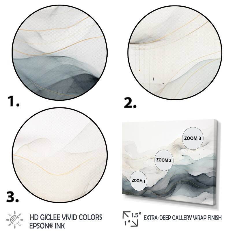 Designart "Blue Grey Line Art Conceptual Abstract II" Modern Wall Decor