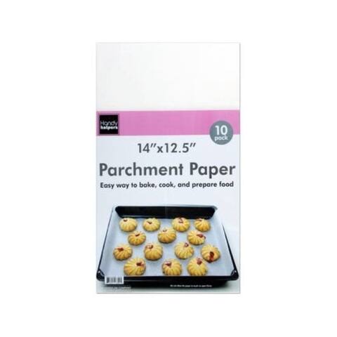 Handy Housewares 14" x 12.5" Parchment Paper 10-Pack Non-Stick Baking Sheets, Pre-Cut Cookie Sheet Pan Liner