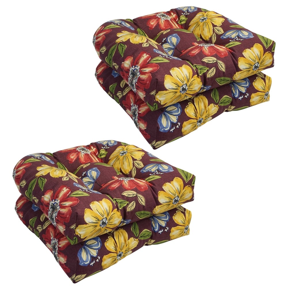 Blazing Needles 19-inch U-Shaped Dining Chair Cushions (Set of 4)