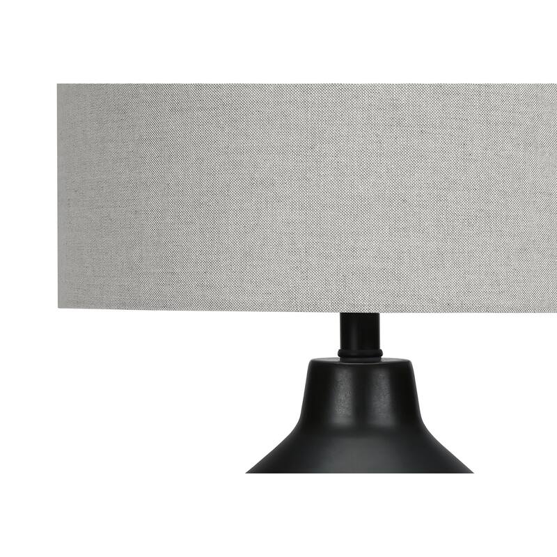 Concrete Table Lamp with Linen Shade 3 Way Switch Contemporary Design