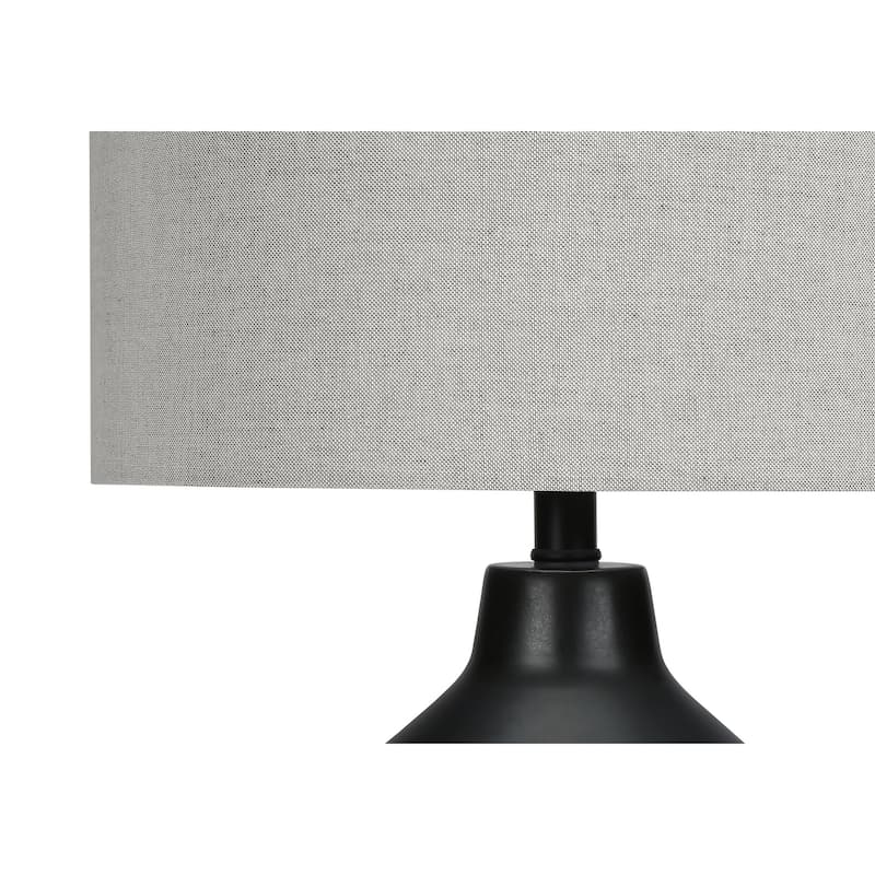 Lighting, 24"h, Table Lamp, Black Concrete, Grey Shade, Contemporary