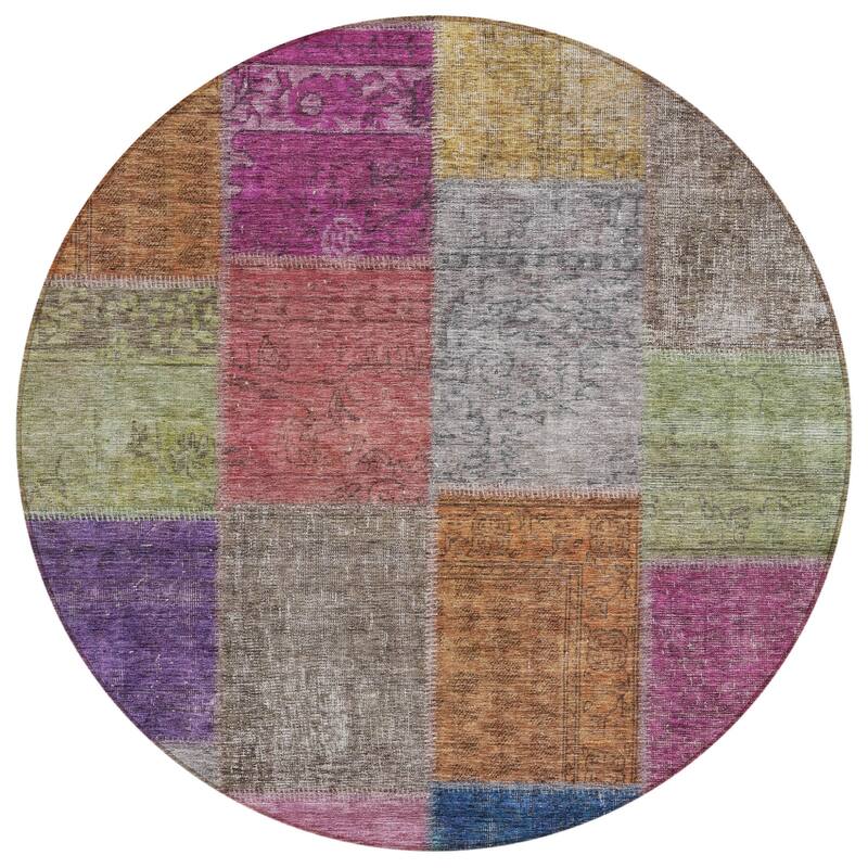 HomeRoots Patchwork Transitional Rectangle Outdoor Rug