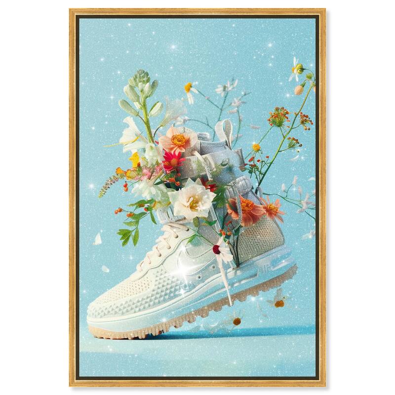 Light Sneaker Bouquet Canvas by Art Remedy - Gold - 36" x 54"