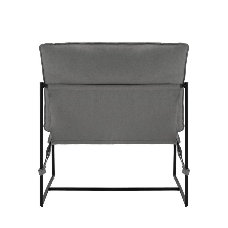 Metal Framed Accent Chair Sling Armchair with Bag Cushion