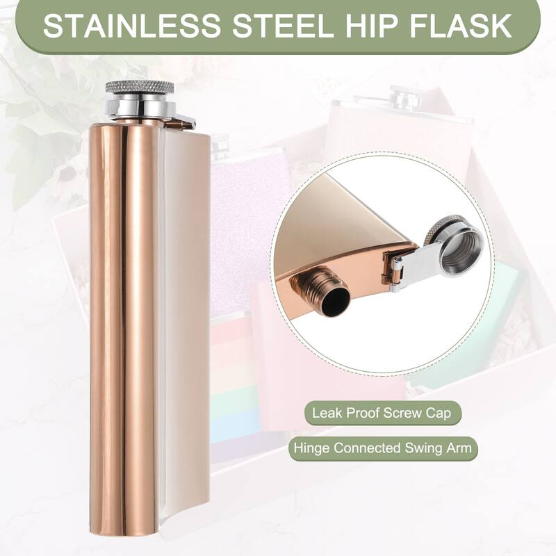 8oz Stainless Steel Hip Flask Set with Cup Funnel for Camping Hiking