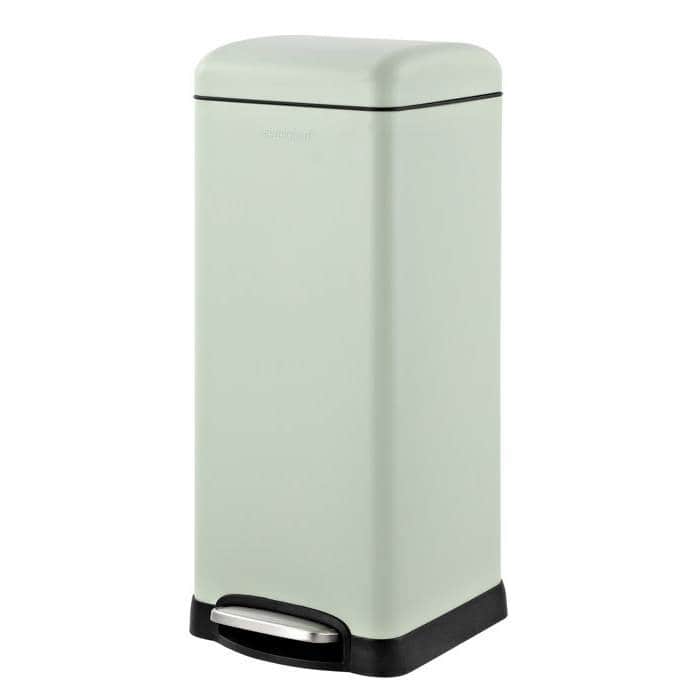 Stainless Steel Retro Step-On Trash Can with Liner 8 Gallon - Green
