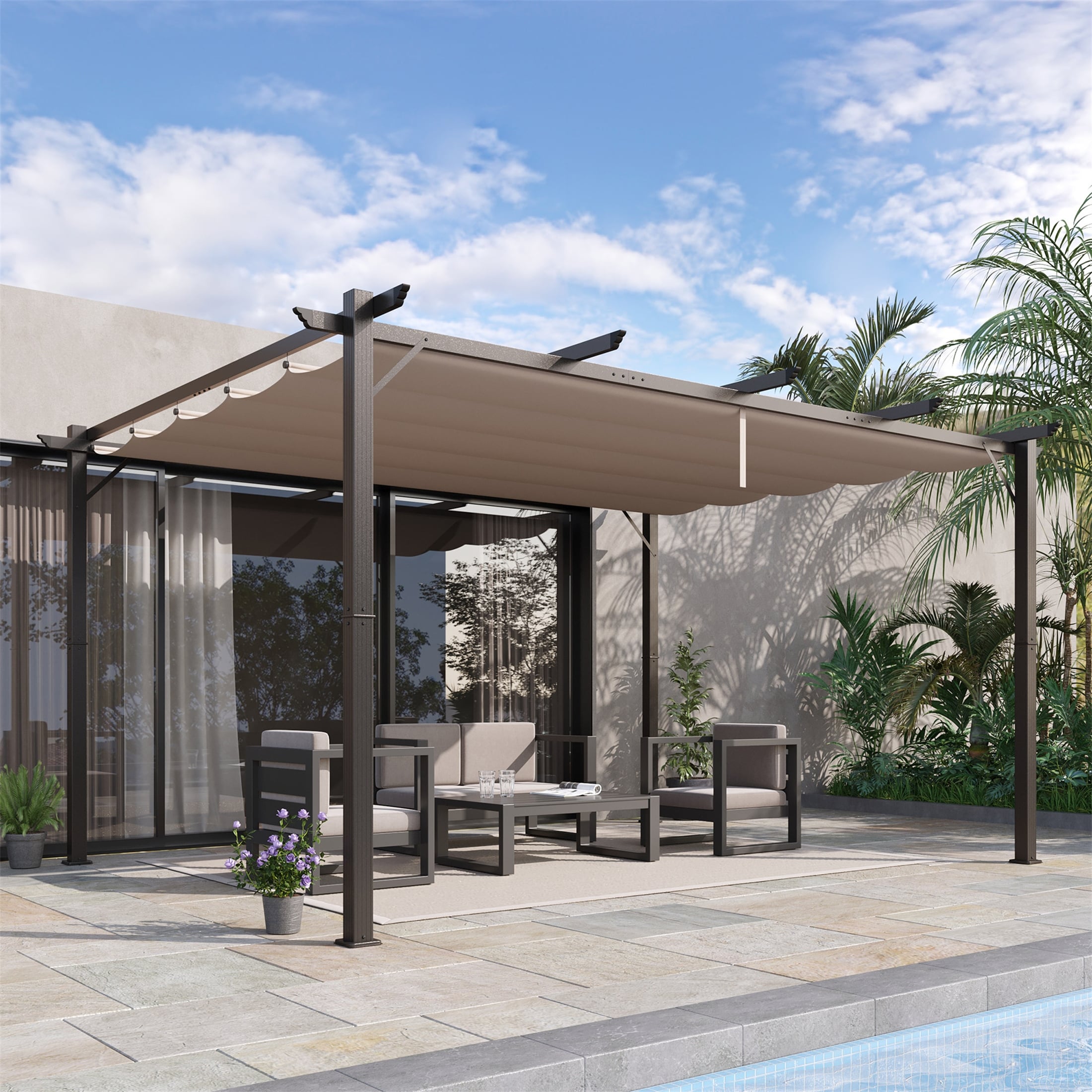 Outdoor Retractable Pergola Canopy Bed Bath Beyond 39869927