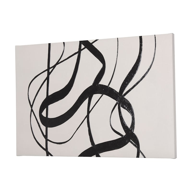 Free Lines Creamy (45 x 30)(Set of 3) Canvas Art Print