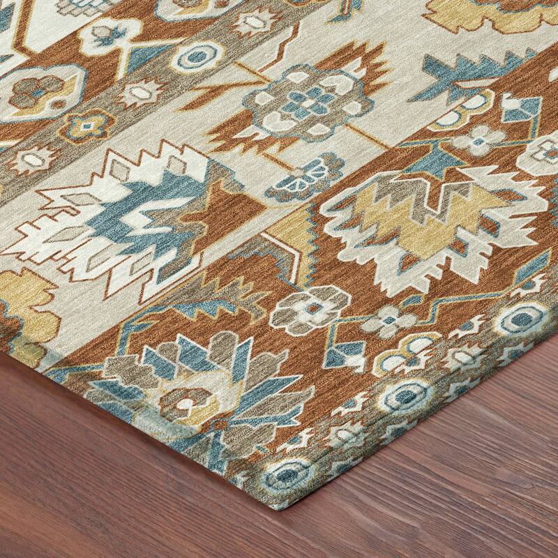 Machine Washable Indoor/ Outdoor Traditional Aspen Chantille Rug