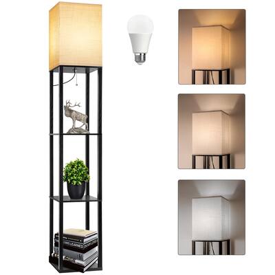 63" Shelf Floor Lamp, Included Bulb - 10. 2 L x 10. 2 W x 63H  inch