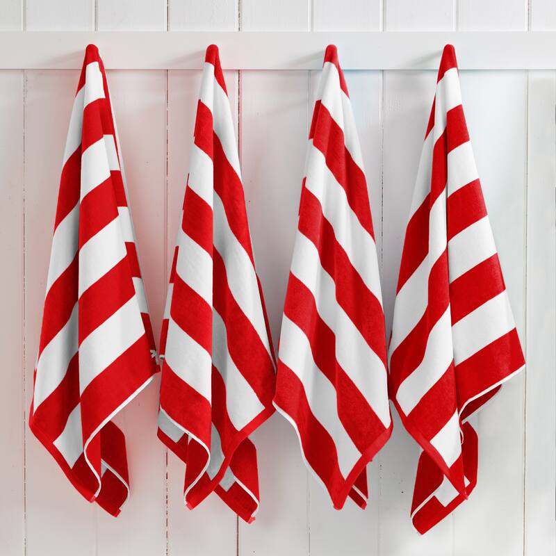 Linery & Co. Cotton Stripe Beach Towel, 4 Pack - 30" x 60"