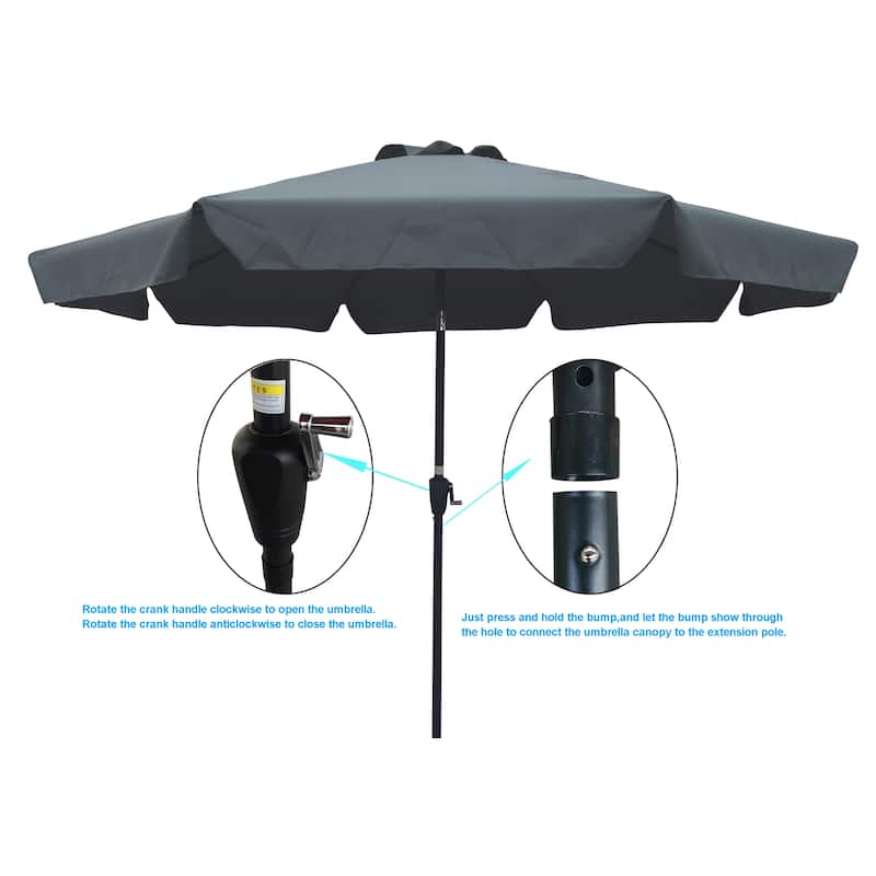 Outdoor Patio Umbrella with Flap