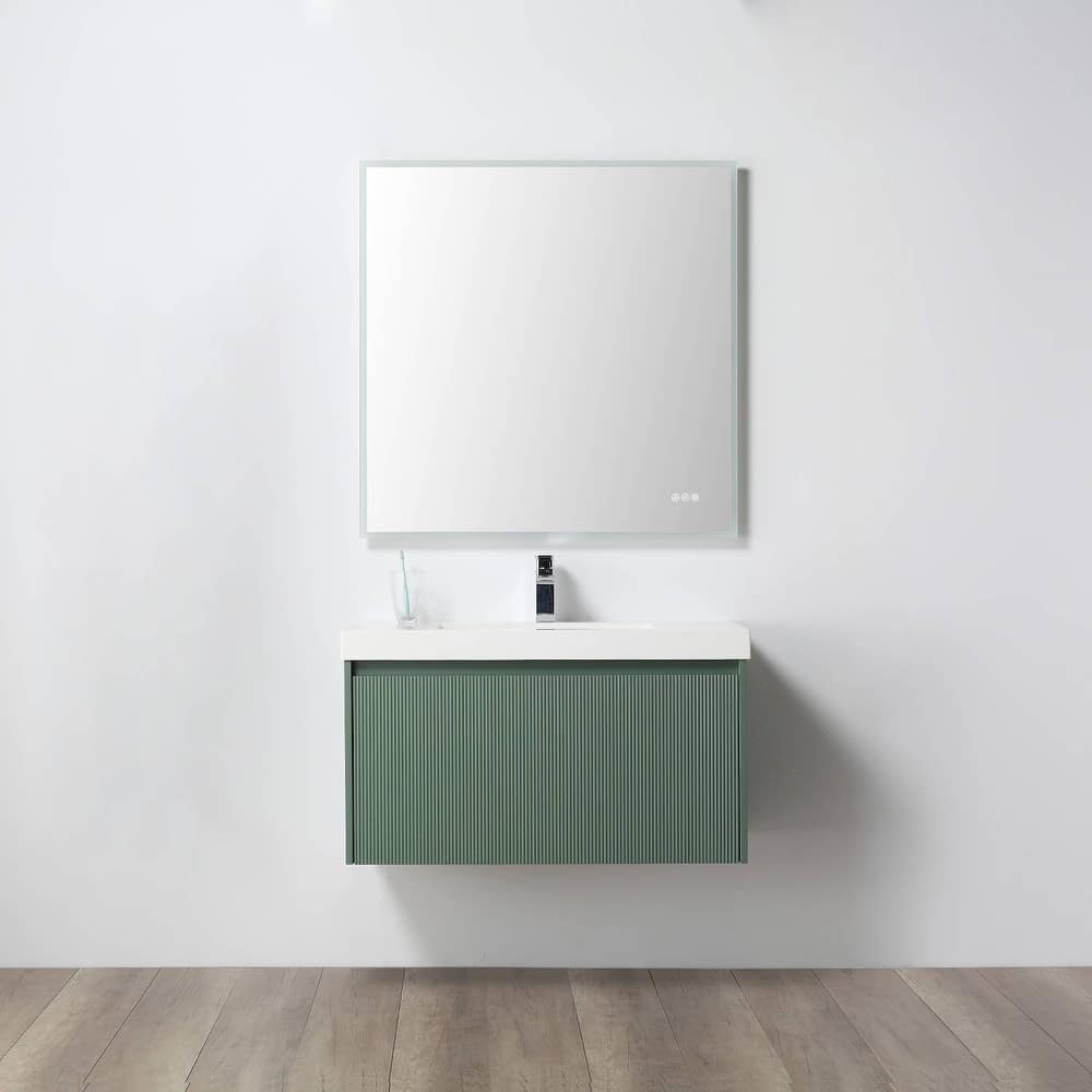 Blossom Positano Floating Bathroom Vanity with Side Cabinets and Sink