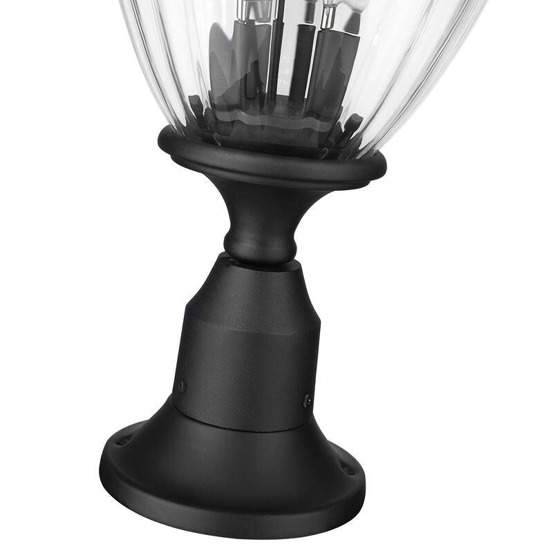 Davina 3 Light Outdoor Pier Mounted Fixture in Black