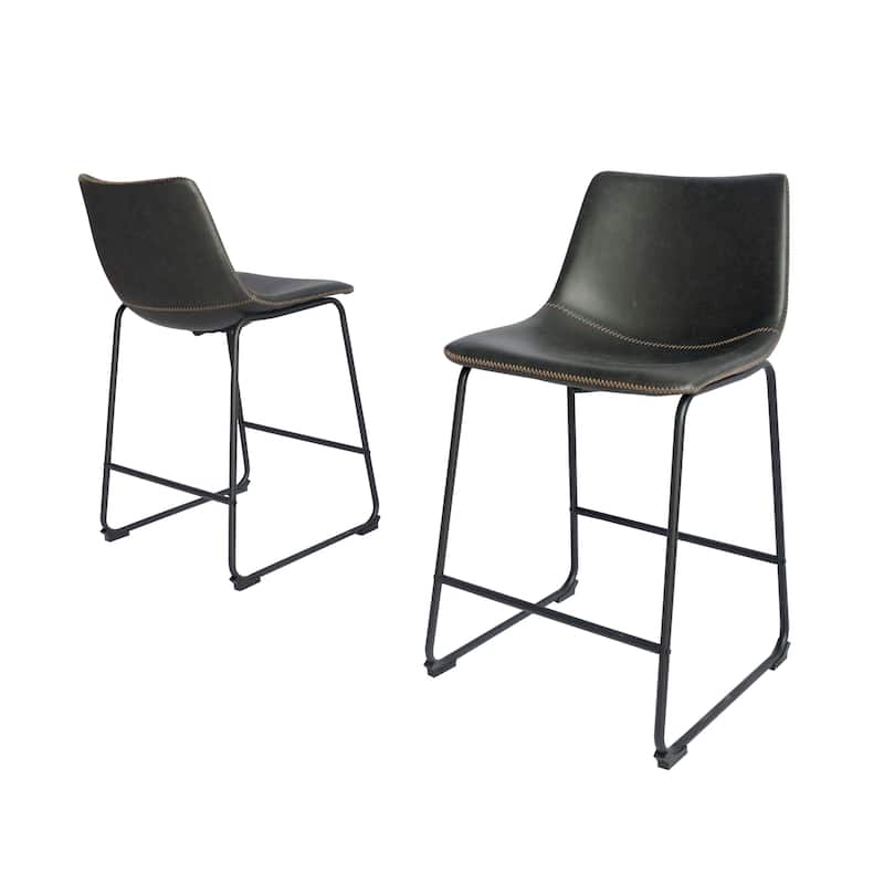 Best Quality Furniture 24-inch Faux Leather Counter Height Chairs
