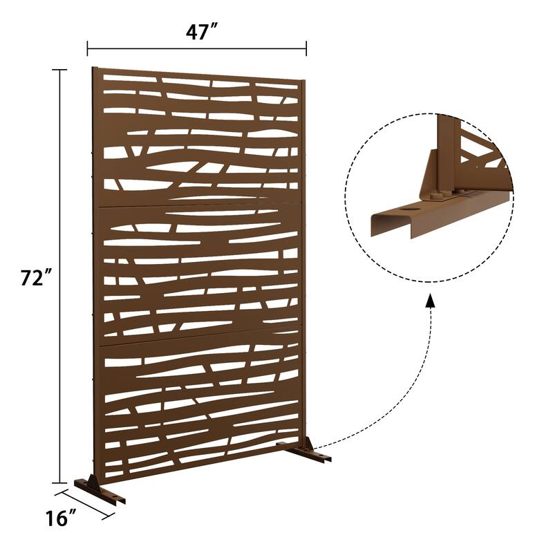 Jungle Metal Privacy Screen Panel Free Standing - 72*47