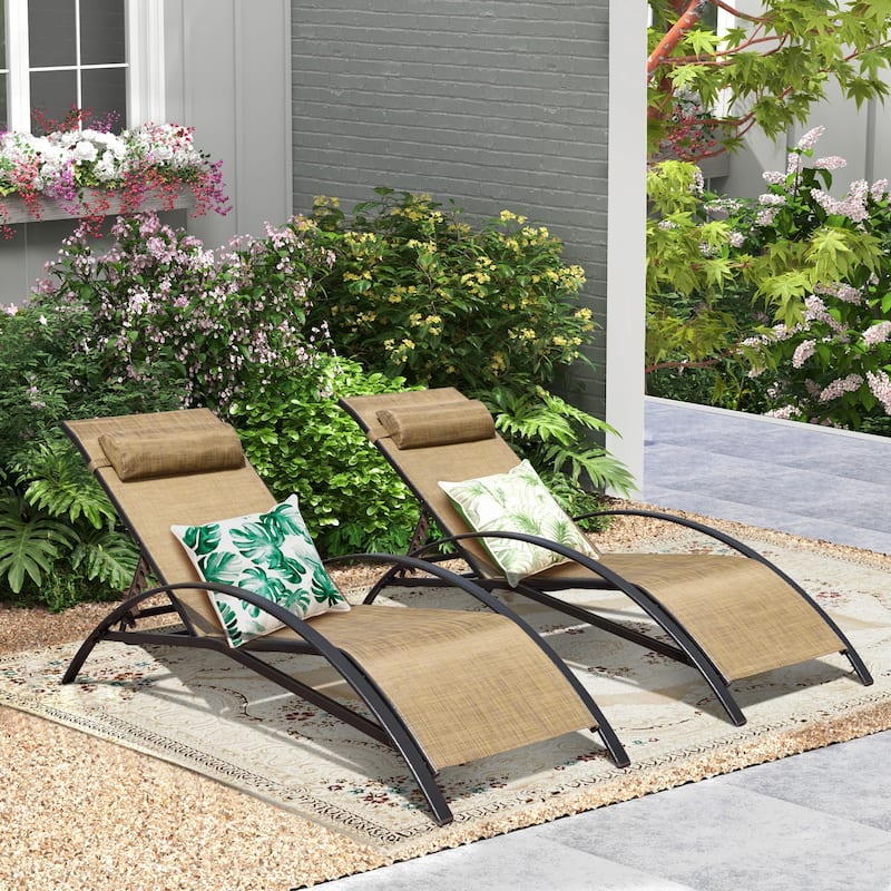 EROMMY Outdoor Patio Lounge Chair, Adjustable Recliner Outdoor Lounge Chairs, Multiple Colors Available