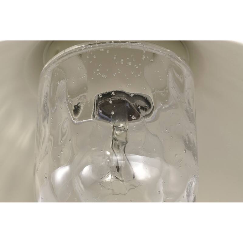 Ridge Medium Outdoor Lantern White Finish Clear Seeded Glass