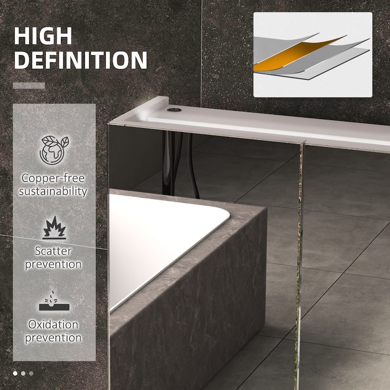 White Wall-Mounted Bathroom Mirror Cabinet with LED Lights and Adjustable Shelves Touch Control - 35.5" W x 6" D x 25.5" H
