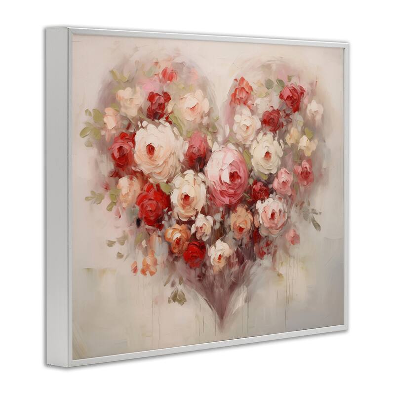 Stupell Valentine Roses Heart Framed Giclee Art Design By Arlington Prints
