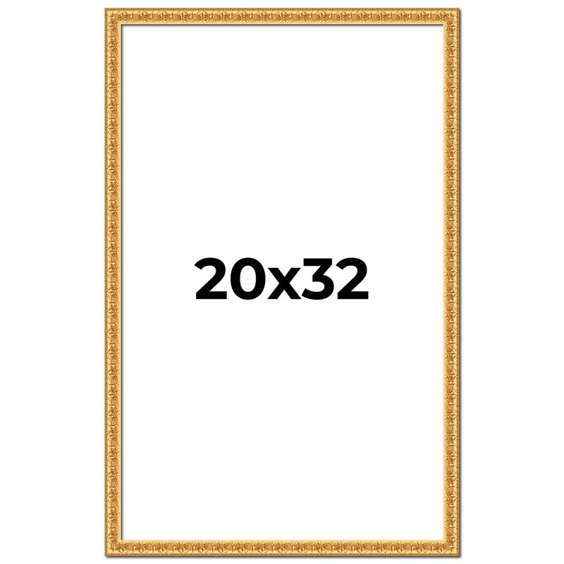 20x32 Frame Gold Real Wood Picture Frame Width 1 inches | Interior