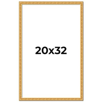 20x32 Frame Gold Real Wood Picture Frame Width 1 inches | Interior
