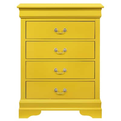 4-Drawer Wooden Bedroom Chest - 41" - Yellow