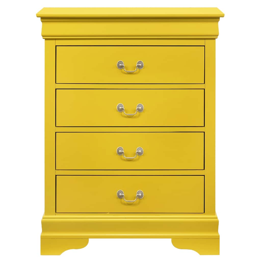 4-Drawer Wooden Bedroom Chest - 41" - Yellow