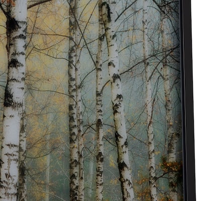 Rivers Glass Wall Art with Black Frame - Yellow