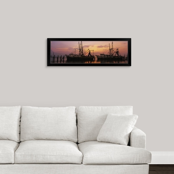 "Fishing boats in a river, Amelia River, Fernandina Beach, Nassau County, Florida" Black Framed Print